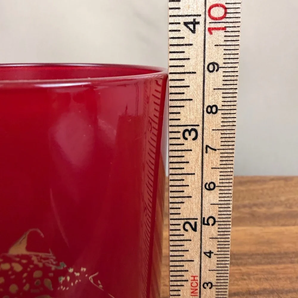 Cartier Panthère de Cartier Red Glass Scented Candle Holder Gold Panther France